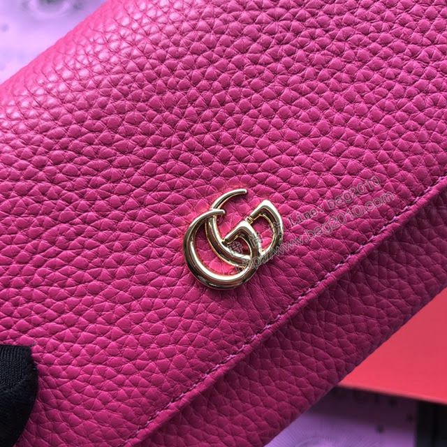 Gucci包 古馳新款錢包 Gucci翻蓋女錢包 牛皮系列 410100黑全皮  gdj1186